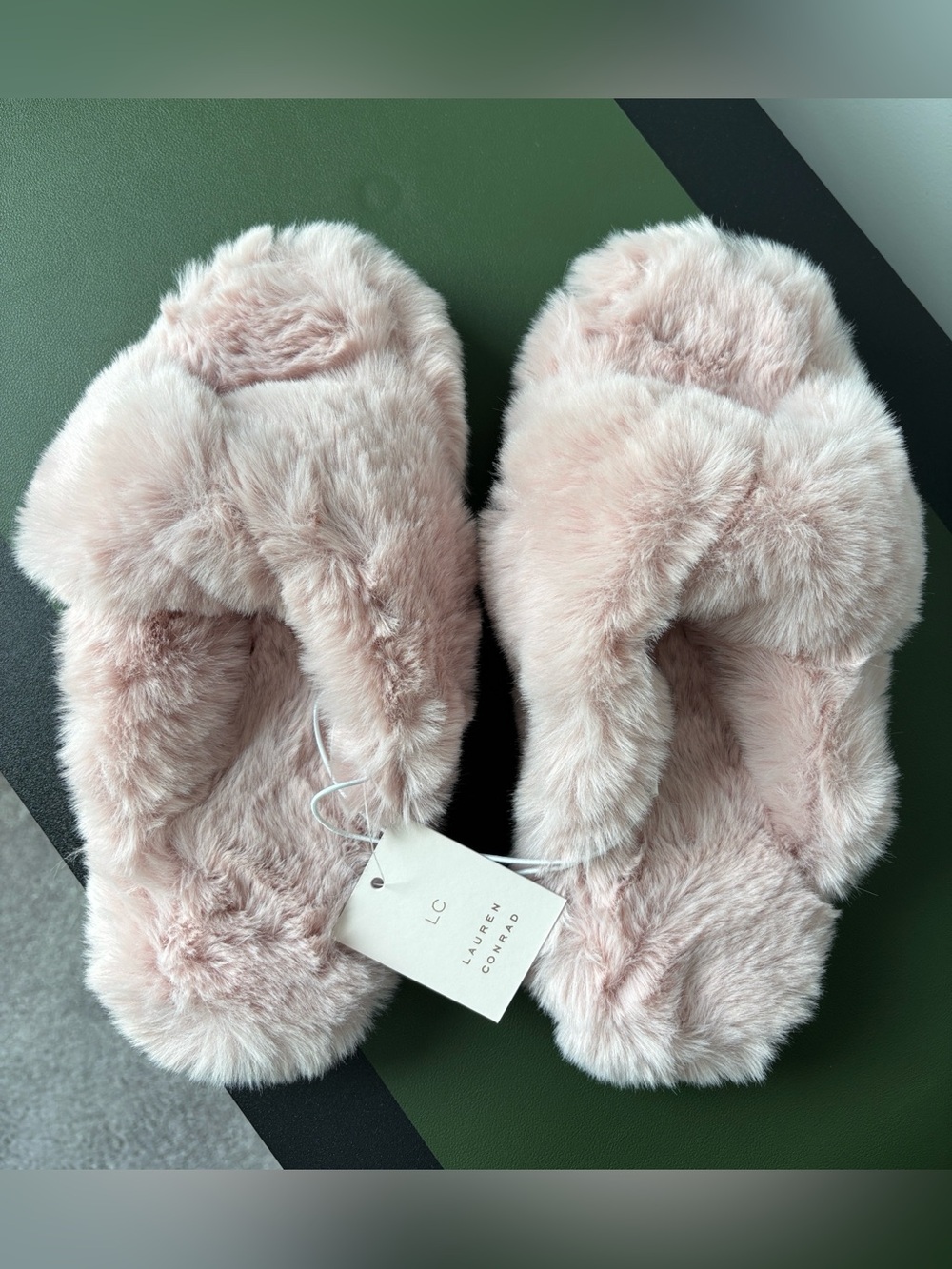 LC Lauren Conrad Faux Fur Slide Slippers